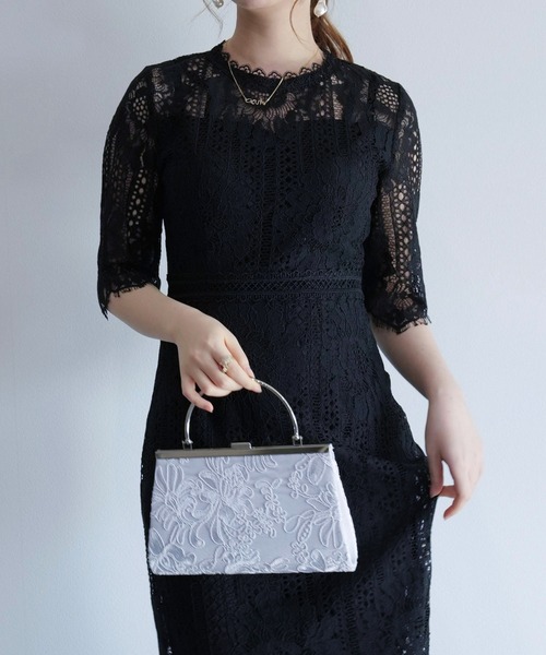 DG ブラック パーティーバッグ DRESS+（ドレスプラス） ハンドバッグ レース パーティーバッグ 2WAY