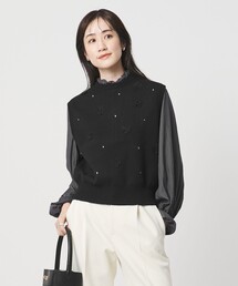 新品　ユナイテッドアローズ 定価¥2万9920円　ベスト　フラワー　ジレ UNITED ARROWS（ユナイテッドアローズ） ベスト ジレ 3D ビジュー