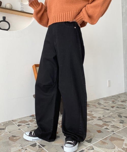 「moment+」 デニムパンツ S インディゴブルー レディース_画像5