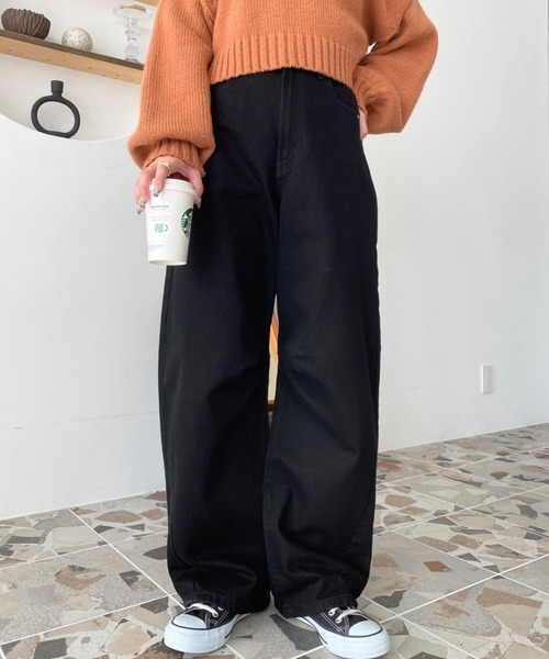 「moment+」 デニムパンツ S インディゴブルー レディース_画像6