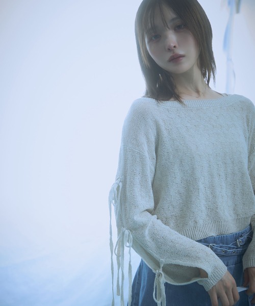 「Auntie Rosa」 長袖ニット FREE ブルーグレー レディース_画像5