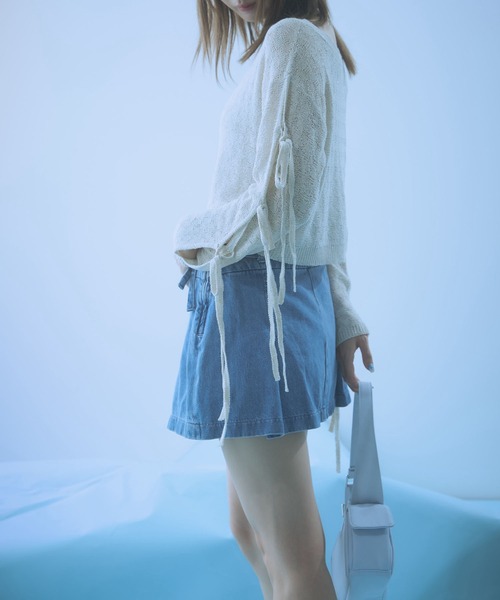「Auntie Rosa」 長袖ニット FREE ブルーグレー レディース_画像7