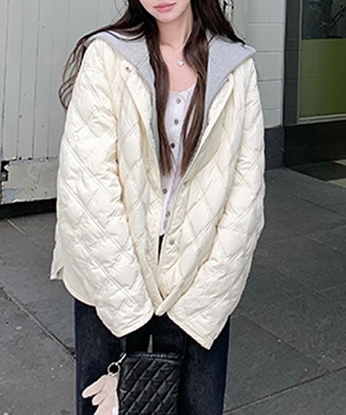 ブラック フード付き キルティングダウンジャケット セール】【WEB・直営店限定】+phenix(プラスフェニックス)FUSED