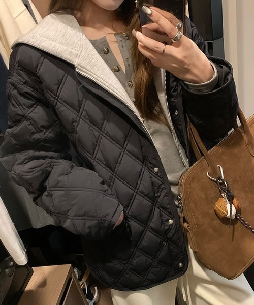 ダウンコート ダウンジャケット オーバーサイズ着脱フード付き