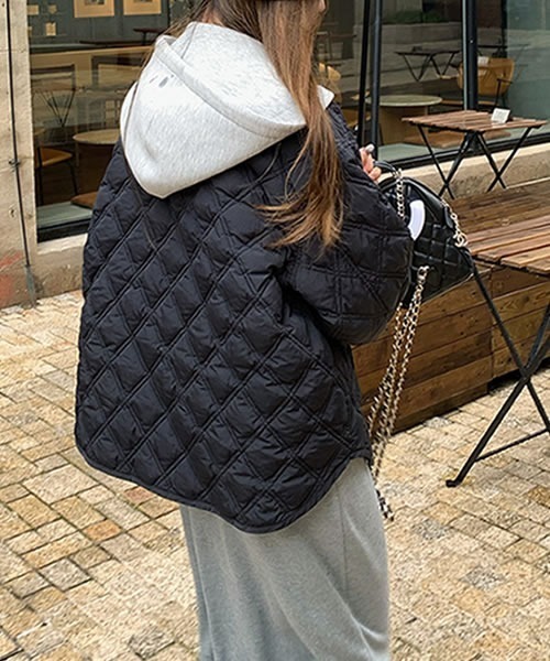 ブラック フード付き キルティングダウンジャケット セール】【WEB・直営店限定】+phenix(プラスフェニックス)FUSED