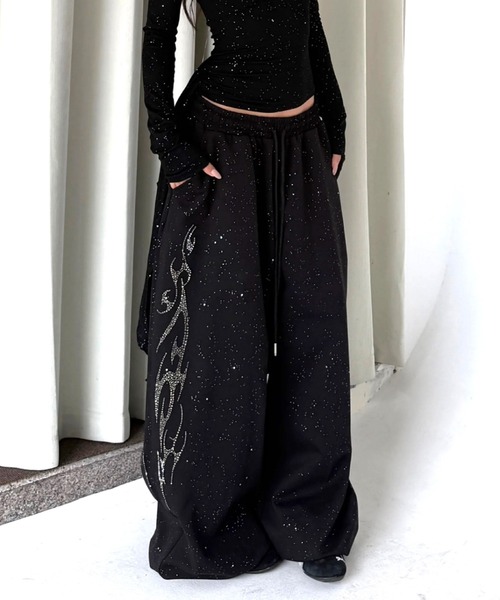 SHEENA（シーナ） スウェットパンツ ジャージ キラキラストーン