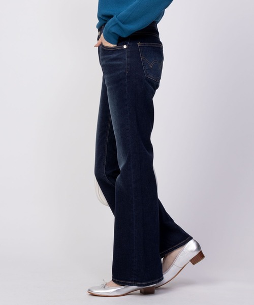 「EDWIN」 ブーツカットデニムパンツ X-SMALL ダークネイビー レディース_画像3