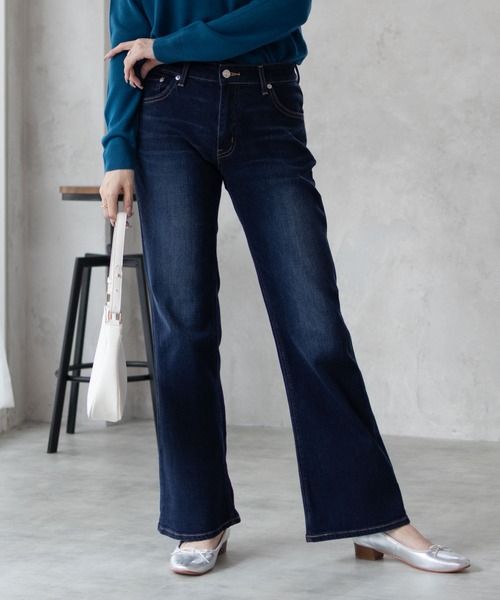 「EDWIN」 ブーツカットデニムパンツ X-SMALL ダークネイビー レディース_画像5