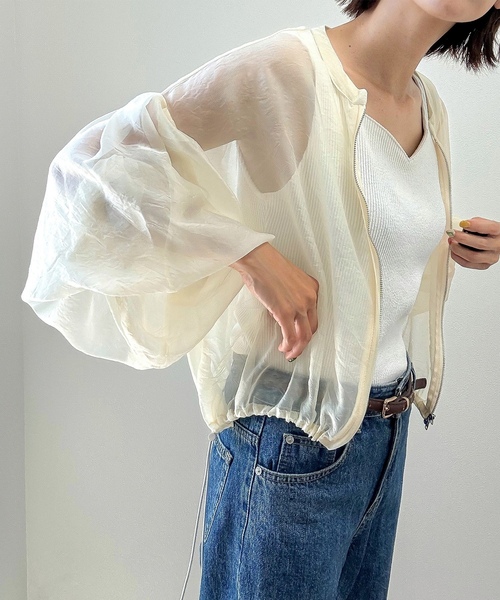 「junoah」 ブルゾン X-LARGE クリーム レディース_画像5