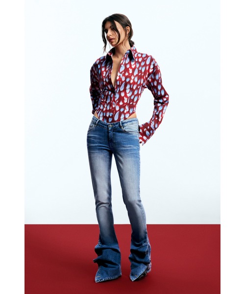DESIGUAL - デジタル シャツ／デシグアル（Desigual） Desigual（デシグアル） ブラウス シャツ × EGONLAB」フェザープリント
