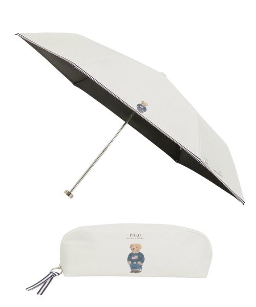 折りたたみ傘 「WEB限定」遮光100% 晴雨兼用 折りたたみ日傘 ”POLO FLAG BEAR” ポーチ付 レディース メンズの画像