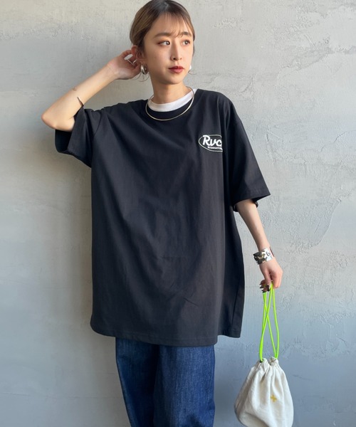 「RVCA」 半袖カットソー L ブラック レディース_画像6