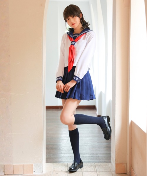 コスプレ 「制服コスプレ3点セット」萌えセーラー服 長袖（手洗い可能