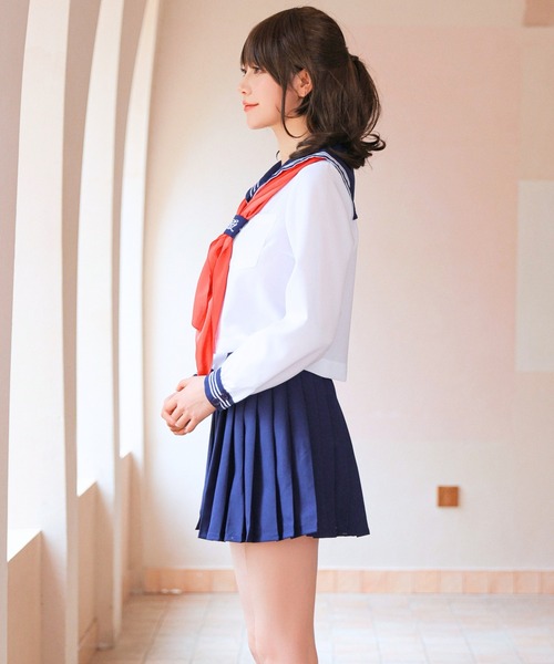 コスプレ 「制服コスプレ3点セット」萌えセーラー服 長袖（手洗い可能