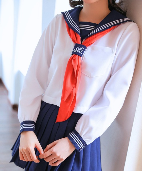 コスプレ 「制服コスプレ3点セット」萌えセーラー服 長袖（手洗い可能