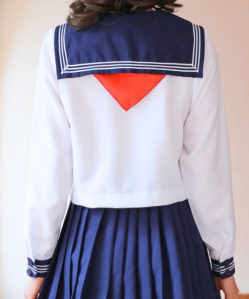 コスプレ 「制服コスプレ3点セット」萌えセーラー服 長袖（手洗い可能