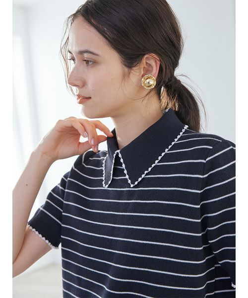 Mila Owen（ミラオーウェン） ニット セーター 2WAY衿取り外しポロ