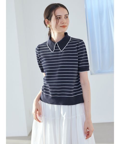 Mila Owen（ミラオーウェン） ニット セーター 2WAY衿取り外しポロ
