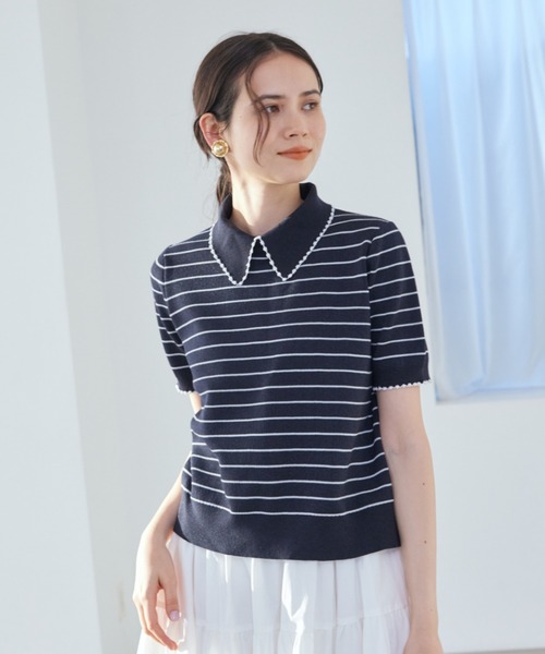 MilaOwen（ミラ オーウェン）新品タグ付きトレンドのポロ襟ニット のみ Mila Owen（ミラオーウェン） ニット セーター 2WAY衿取り外しポロ