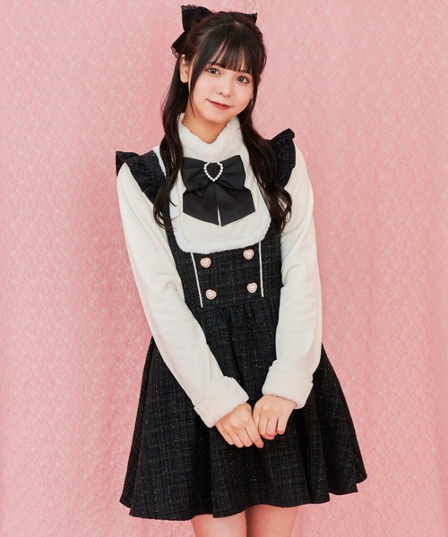 「Secret Honey」 ノースリーブワンピース MEDIUM ダークブラック レディース_画像4