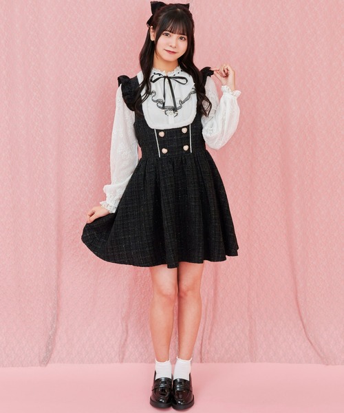 「Secret Honey」 ノースリーブワンピース MEDIUM ダークブラック レディース_画像5