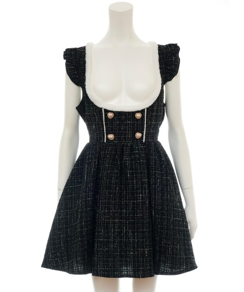 「Secret Honey」 ノースリーブワンピース MEDIUM ダークブラック レディース_画像8