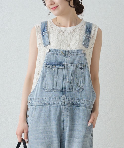 tシャツ ストレッチレースノースリーブＴシャツ レディースの画像
