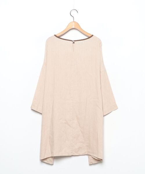 「fog linen work」 7分袖ワンピース - ベージュ レディース_画像2