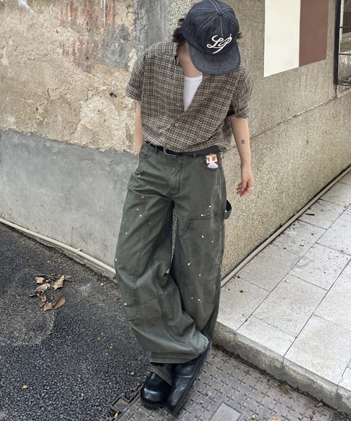 Ressaca（レサーカ） ワイドパンツ パンツ ルーズシルエットペイント風