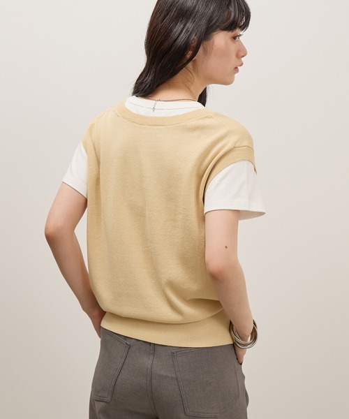 ADAM ET ROPE'（アダムエロペ） tシャツ 半袖 レイヤードプルオーバー