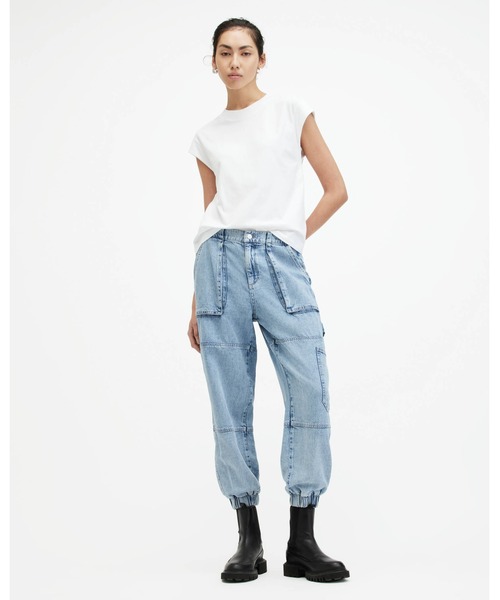 「ALLSAINTS」 デニムパンツ 10 ライトインディゴブルー レディース_画像5