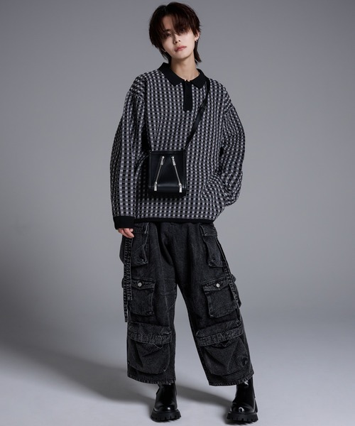 「DEVICE」 2WAYバッグ FREE ブラック×シルバー メンズ_画像4