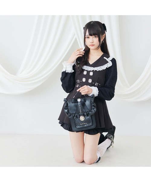 「DearMyLove」 長袖ワンピース X-LARGE ブラック レディース_画像4