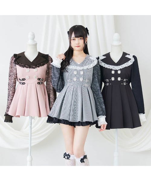 「DearMyLove」 長袖ワンピース X-LARGE ブラック レディース_画像7