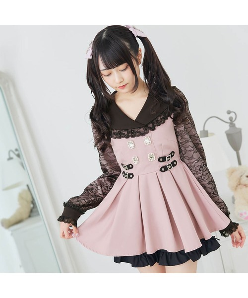 「DearMyLove」 長袖ワンピース X-LARGE ブラック レディース_画像9