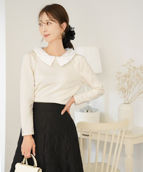 le reve vaniller（ル レーヴ ヴァニレ） tシャツ 長袖 2WAY フラワー
