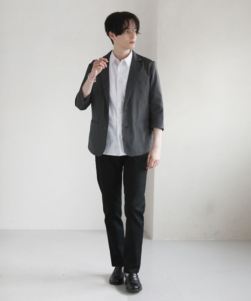 THE CASUAL ジャケット テーラードジャケット 接触冷感7分袖