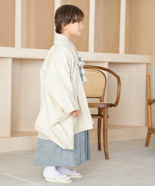 着物 七五三5歳用袴セット utatane ジャガードペイズリー キッズ 子供