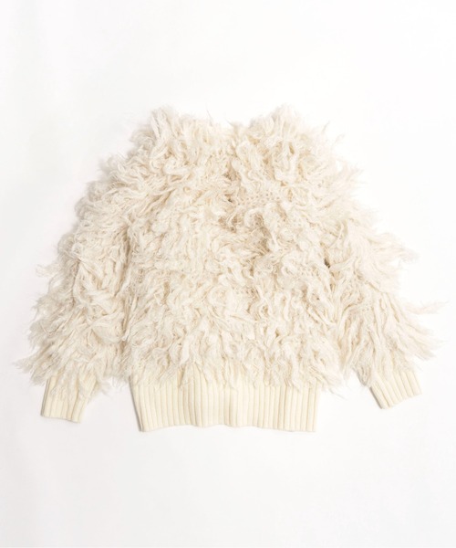 カーディガン Shaggy Fringe Hand Cardigan/シャギーフリンジハンドカーディガン「MAISON SPECIAL/メゾンスペシャ Shaggy Fringe Hand Cardigan/シャギーフリンジハンド