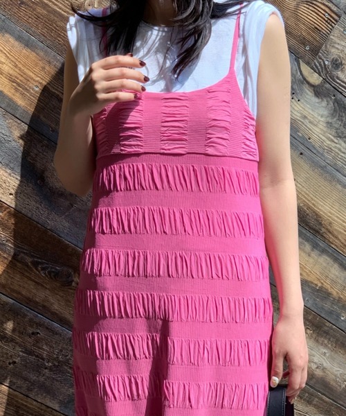 mi via loca ワンピース シャーリングボーダーキャミワンピース 