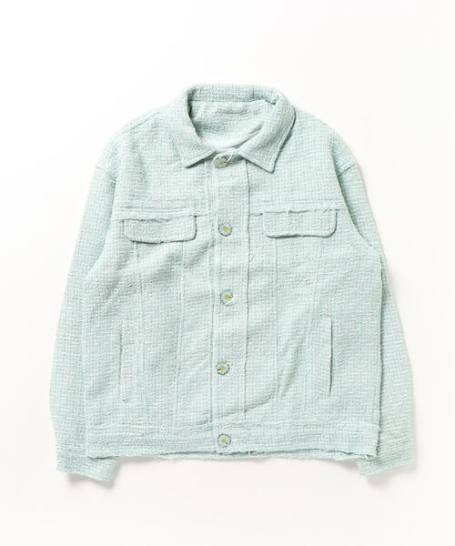 LOUNIE ミントグリーン ツイード調　ニットジャケット 3500023Y0213_m1_a021.jpg