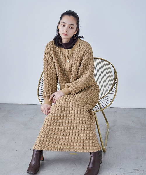 Fashion Letter カーディガン ぽこぽこポップコーン ショート