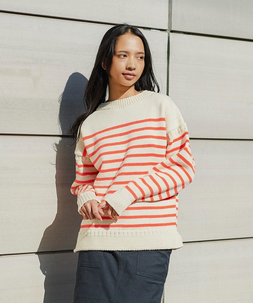 ニット セーター Oldderby Knitwear ストライプ プルオーバー JM5004 レディース Oldderby Knitwear ニット セーター ストライプ プルオーバー