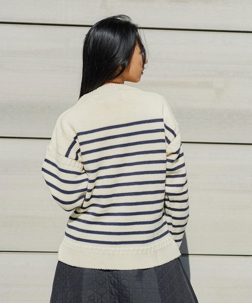 ニット セーター Oldderby Knitwear ストライプ プルオーバー JM5004 レディース Oldderby Knitwear ニット セーター ストライプ プルオーバー