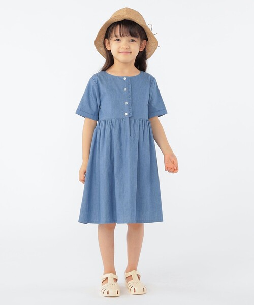 SHIPS ワンピース KIDS:100〜130cm / ダンガリー 半袖 キッズ