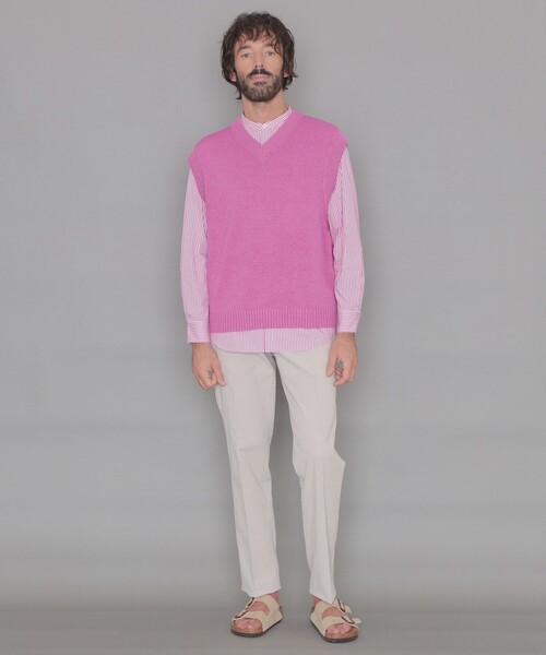 ベスト ジレ 「LEON掲載」リリヤーンニットベスト メンズ : 81374654  