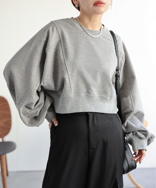 ap retro トレーナー スウェット ショートラグランラメプルオーバー
