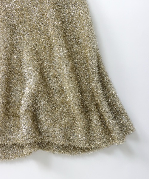 DRESSLAVE ワンピース mat polyester × glass yarn switching