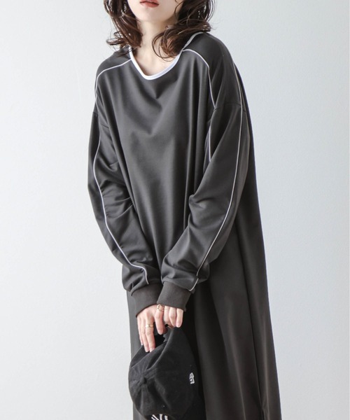 La-gemme ワンピース 配色ラグランスリーブワンピース : ZOZOTOWN