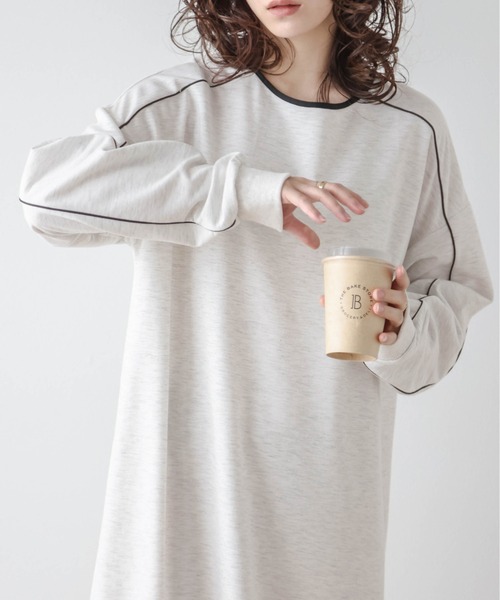 ラグラン袖　フリフリワンピース見本 ラグラン袖 フリフリワンピース見本 La-gemme ワンピース 配色ラグラン